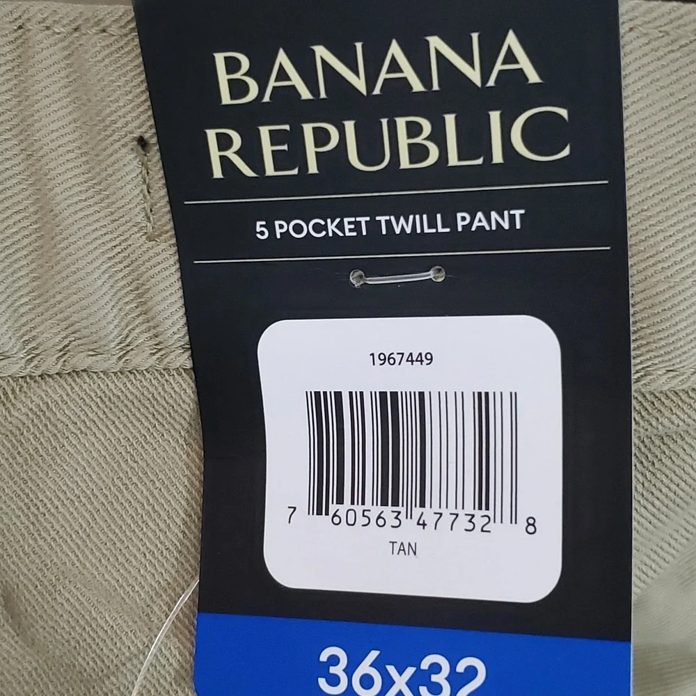 Banana Republic Men Pants 36X32 Tan Chino Twill Pants Slim 30